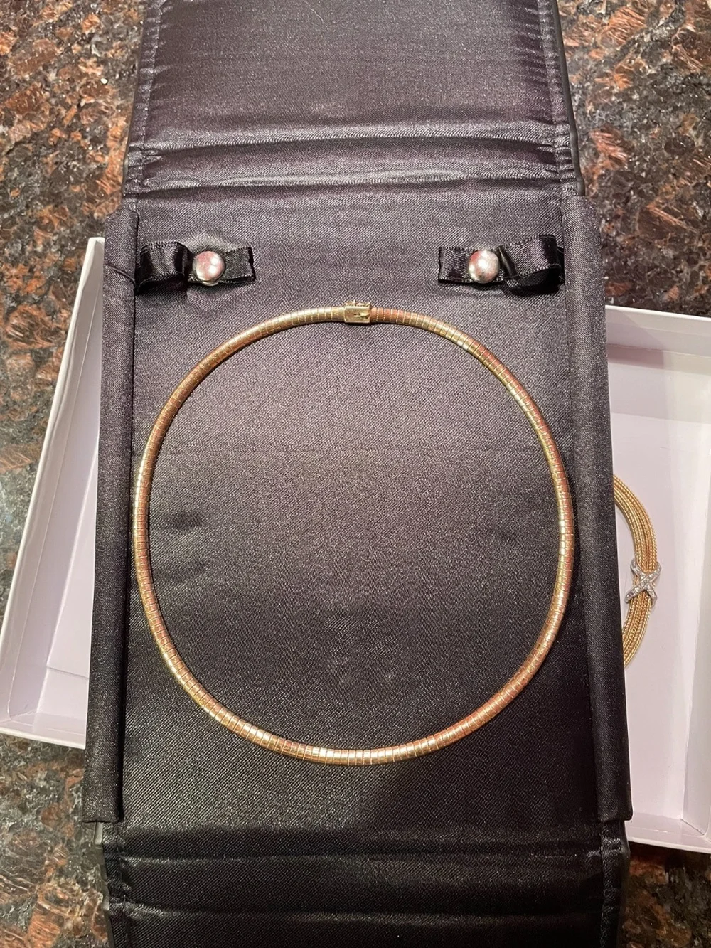 Vintage Estate Solid 14K Gold Omega Necklace